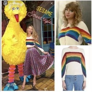 Marc Jacobs cream white rainbow stripe sweater top S